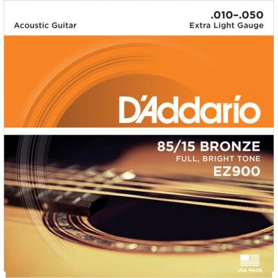 DAddario  สายกีตาร์โปร่ง เบอร์ 10 แบบ 85/15 Bronze ของแท้ 100% รุ่น EZ900 (Extra Light, 10-50) ** Made in USA **