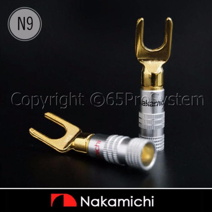 nakamichi-spade-plugs-n9-ก้ามปูนากามิชิ-24k-gold-plated-1คู่