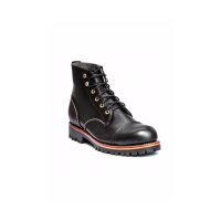 StepPro รองเท้าหนังแท้ หุ้มข้อ หนังออยล์ สีดำชนิดหนา 3 mm. Boots Code 943