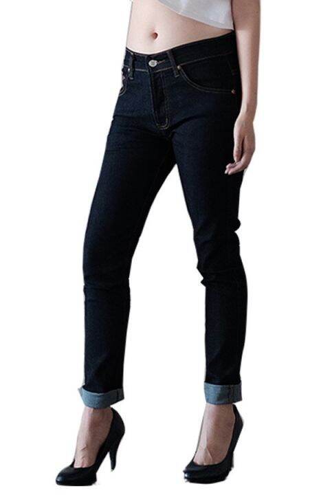 golden-zebra-jeans-กางเกงยีนส์หญิงขาเดฟ-ผ้ายืดสีน้ำเงิน