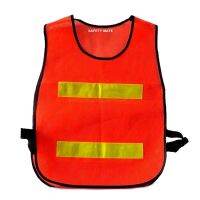 Safety Mate เสื้อกั๊กตาข่ายสะท้อนแสง เสื้อจราจร รุ่น 64001 (ส้ม) 2 แถบ