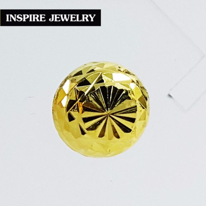 inspire-jewelry-microns-gold-24k-gold-plated-earrings-ต่างหูทองตอกลายแบบร้านทอง-งานจิวเวลลี่-ทองไมครอน-หุ้มทองแท้-100-24k-สวยหรู-ขนาด8minx8min-พร้อมถุงกำมะหยี่