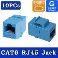 หัวต่อเพิ่มความยาวสายแลน RJ-45 CAT6 (เมีย-เมีย)สามารถนำไปใช้กับบล็อกหรือฝา RJ 45 ได้ทันทีโดยไม่ต้องใช้เครื่องมือย้ำ สีฟ้า จำนวน 10หัว