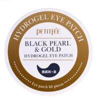 แผ่นแปะไฮโดรเจล บำรุงใต้ตา ด้วยมุกสีดำ+ทองคำ : Petitfee Black Pearl &amp; Gold Hydrogel Eye Patch 60 Patches