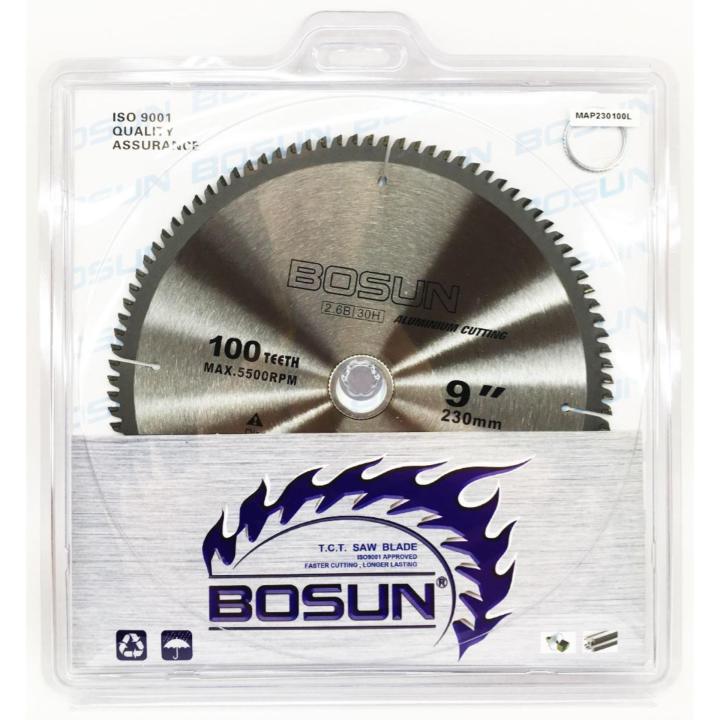 BOSUN ใบเลื่อยวงเดือน ตัดอลูมิเนียม 9 นิ้ว 100 ฟัน