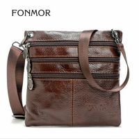 Leather inc Fonmor กระเป๋าสะพายใบเล็กหนังนิ่ม รุ่นA004-10(สีน้ำตาล)