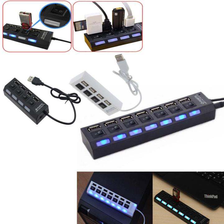 high-speed-usb-2-0-hub-7-port-ช่องต่อ-usb-2-0-แบบ-7-ช่อง-สีดำ