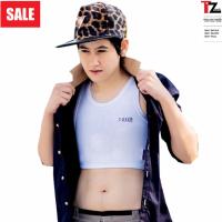 TZeek เสื้อกล้ามทอมทีซีค/ครึ่งตัวบาร์ตะขอข้างปรับ3ระดับ รุ่น TZ893 (สีขาว/คอกลม)