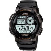 Casio นาฬิกาข้อมือผู้ชาย สีดำด้าน สายเรซิน รุ่น AE-1000W-1AVDF