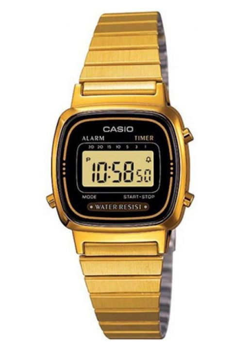 Casio นาฬิกาสำหรับผู้หญิง LA670WGA-1DF สายสแตนเลสสีทอง