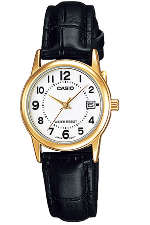 Casio Standard  Black Watch Leather Strap LTP-V002GL-7BUDF (ของแท้ รับประกันศูนย์)