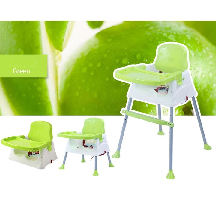 kids-castle-เก้าอี้กินข้าวสำหรับเด็กปรับระดับได้-3-ระดับ-ปรับพกพาได้-พร้อมเบาะสีเขียว
