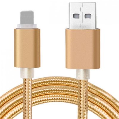 G2G สายชาร์จ Nylon USB Cable สำหรับ iPhone 6 6s Plus 5s iPadmini สีทอง จำนวน 1 ชิ้น