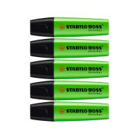 STABILO สตาบิโล Boss Original ปากกาเน้นข้อความ ชุด 5 ด้าม - Green