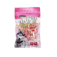 Goodies ขนมขัดฟันสุนัขรูปทรงกระดูก Goodies Milky Boneรสนมและสตอร์เบอร์รี่ ไซส์S (25ชิ้น)