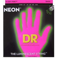 DR Neon Hi-Def Bass Strings สายกีต้าร์เบส 5 สาย เรืองแสง - สีชมพู รุ่น NPB5-45