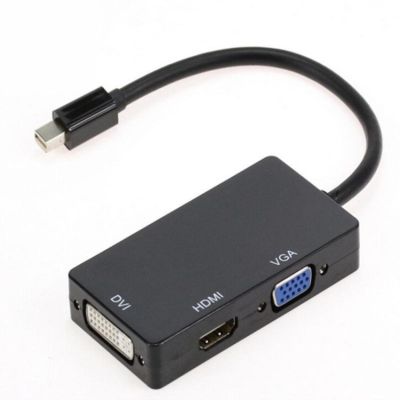 Mini Display Port Thunderbolt to DVI VGA HDMI Adapter Cable (Black) - intl