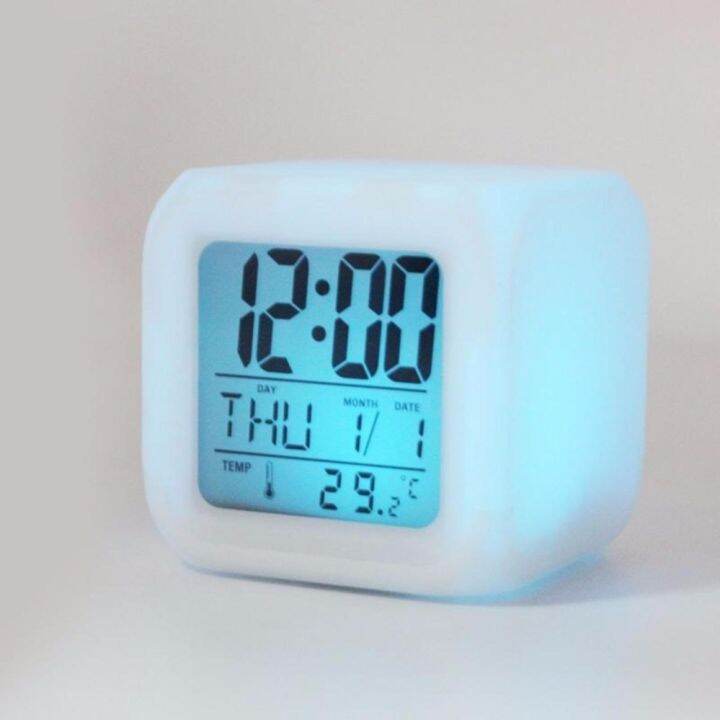 นาฬิกาลูกเต๋า Glowing LED Color Change Digital alarm Clock เปลี่ยนสีได้หลายสีด้วยไฟ LED แสดง