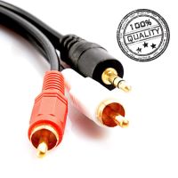 RCA Cable 15M 3.5mm(M) to RCA(M) 2หัว สายสัญญาณเสียง ต่อหูฟัง/ลำโพง 423A ยาว 15เมตร (สีดำ)