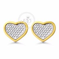 555jewelry Stainless Steel 316L Stud Earrings ต่างหูสตั๊ดรูปหัวใจฉลุลาย รุ่น MNC-ER300-B (Yellow Gold) ต่างหู ต่างหูแฟชั่น ต่างหูหนีบ ต่างหูทอง ต่างหูเงิน ต่างหูผู้หญิง