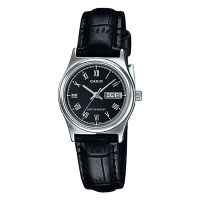 นาฬิกา รุ่น Casio นาฬิกาข้อมือผู้หญิง สายหนัง สีดำ รุ่น LTP-V006L-1B ( Silver ) นาฬิกาข้อมือ