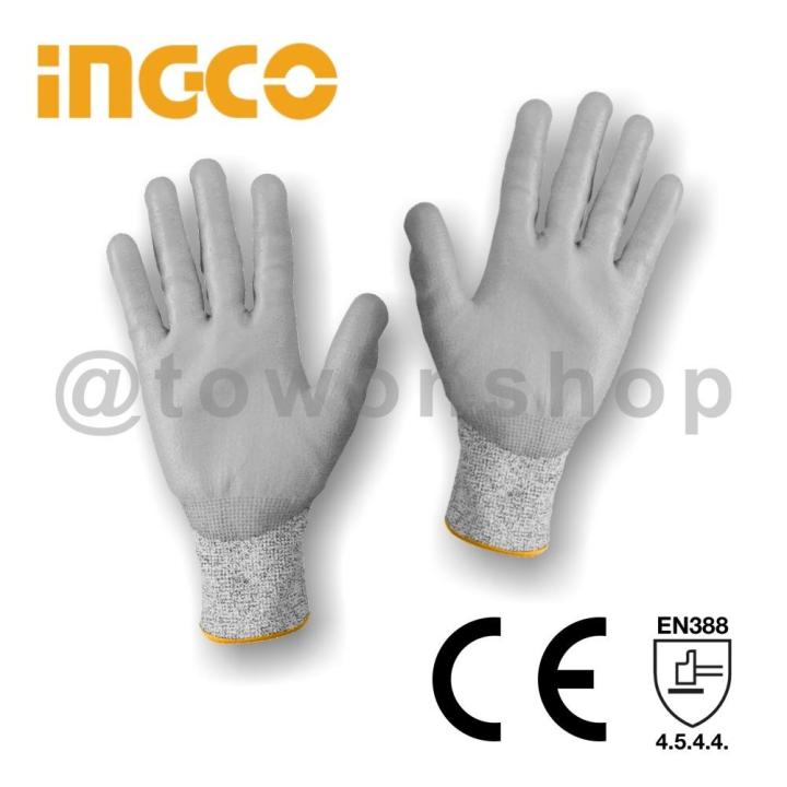 ingco-ถุงมือกันบาด-ถุงมือกันตัด-ถุงมือกันกรีด-ถุงมือนิรภัย-เคลือบยางกันลื่น-หยิบจับสิ่งมีคม-มาตรฐานความปลอดภัย-en388-4542-cut-resistant-anti-cut-safety-gloves
