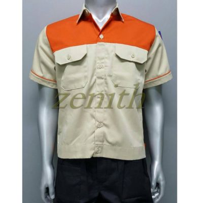 เสื้อคลุม  ยูนิฟอร์ม  เสื้อเชิ้ต (XL) - สีครีม/ส้ม
