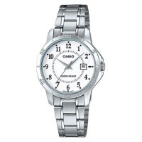 Casio Standard นาฬิกาข้อมือสุภาพสตรี Silver/White สายสแตนเลส รุ่น LTP-V004D-7BUDF