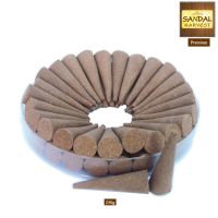 SandalHarvest ไม้จันทน์ (แบบพิเศษ) Sandalwood Incense Cone ไม้หอมแก่นจันทร์ ธูปปั้น ไม้จันทร์หอม หอมอโรม่า แท้ 100% ไม่มีน้ำหอม ไม่ไส่สี ไร้สารเคมี 250 g.