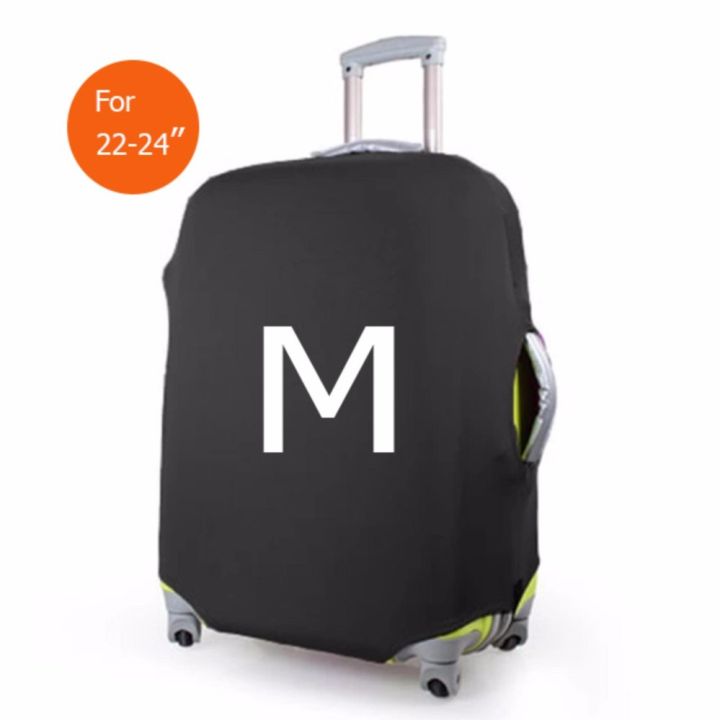 ถุงผ้าคลุมกระเป๋าเดินทาง-แบบผ้ายืด-lycra-spandex-travel-suitcase-spandex-luggage-cover-ไซร์-m-ขนาดกระเป๋า-22-24-นิ้ว-สีดำ