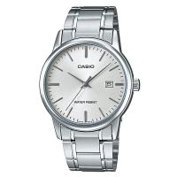 Casio นาฬิกาข้อมือชาย สายสแตนเลส รุ่น MTP-V002D-7AUDF - สีเงิน/หน้าขาว