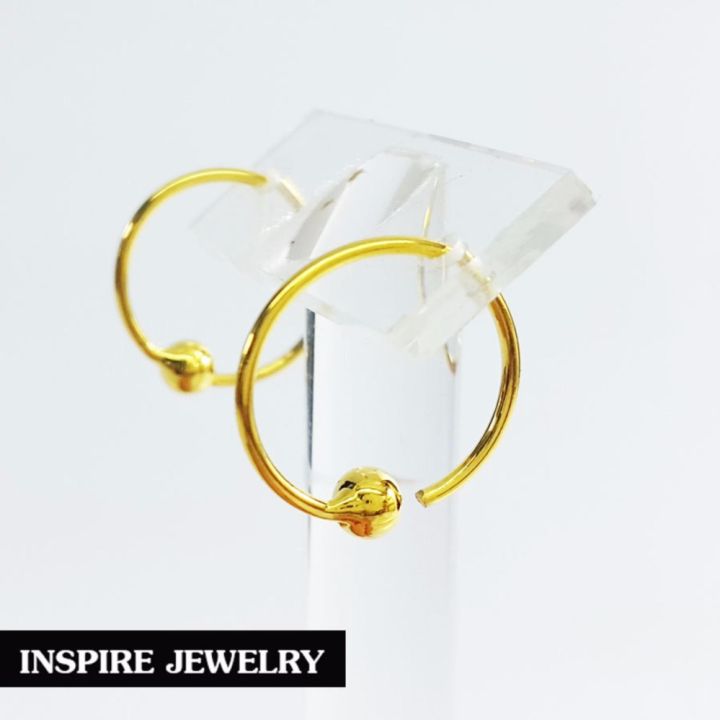 inspire-jewelry-ต่างหูห่วงทอง-size-1x1cm-งานจิวเวลลี่-หุ้มทองแท้-24k-100