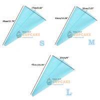 ถุงบีบครีม ซิลิโคน ใช้ซ้ำได้ ตกแต่งเค้ก 3 ขนาด S M L ใน 1 ชุด