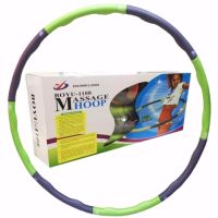 HEALTH - Massaging Hula Hoop ฮูล่าฮูปโฟม แบบมีลูกคลื่นช่วยนวด ขนาด 1 kg สีเขียว-เทา