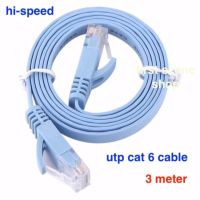 สาย Lan สำเร็จรูปพร้อมใช้งาน สายแบน 3 เมตร,3 meter RJ45 CAT6 Ethernet Flat LAN Cable UTP Patch Router Cables hi-speed 1000M -intl