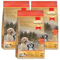 Smartheart Gold Salmon Meal &amp; Rice All Breeds Puppy Food 1Kg (3 bags) อาหาร ลูกสุนัขทุกสายพันธุ์ รสปลาแซลมอน และข้าว 1 กก. (3 ถุง)