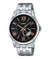 Casio Standard Analog  นาฬิกาข้อมือ สาย stainless รุ่น MTP-E105D-1AV - silver