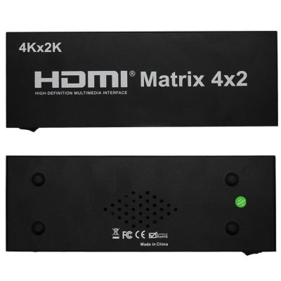 HDMI New HDMI Matrix 4X2 Switch Splitter HIFI Matrix 4 in 2 out with Remote Control Audio Supports HDMI V1.4/3D/4Kx2K