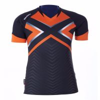 WARRIX SPORT เสื้อฟุตบอลพิมพ์ลาย WA-1530 (สีดำ - ส้ม)