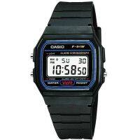 Casio นาฬิกา ข้อมือผู้ชาย สายเรซิ่น สีดำ รุ่น F91W-1D (Black)