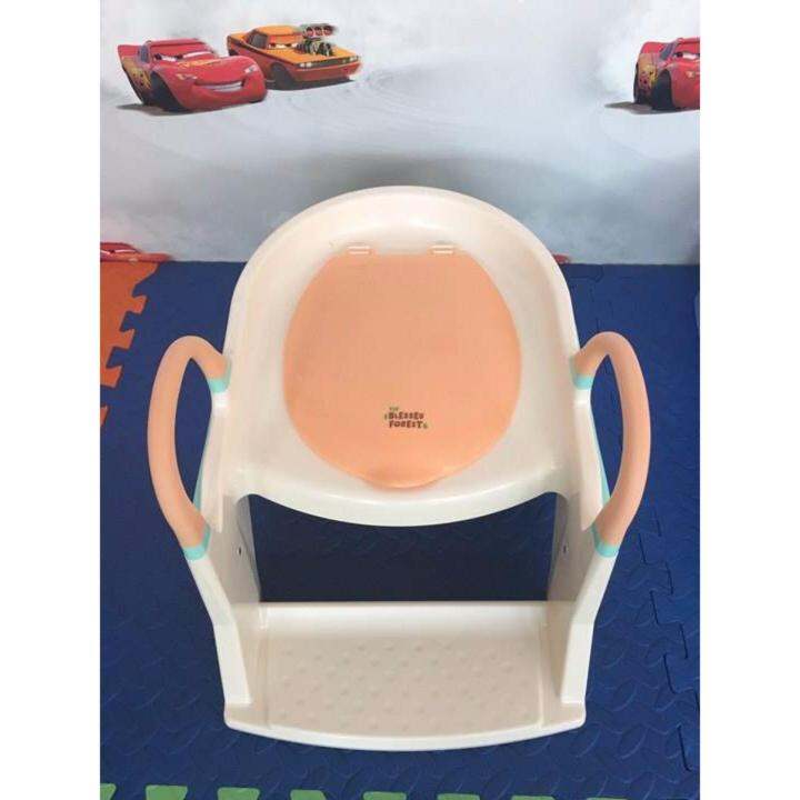 2-in-1-potty-trainer-ที่นั่งรองชักโครกมีบันได-กระโถน-สีเขียวครีม-พรีเมี่ยมเกรด-รุ่นน้องเป่าเปา