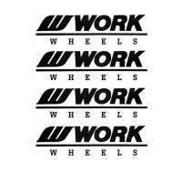 สติกเกอร์  3M แต่งซิ่ง สติกเกอร์ ติดล้อ รถยนต์  WORK (STICKER CAR) ขนาด 9*2.5*0.1 ซม. สีดำ