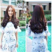 cala wigs แฮร์พีช กว้าง28ยาว50 เป็นไหมเกาหลี สระได้หนีบได้หวีได้  น้ำตาลแดง