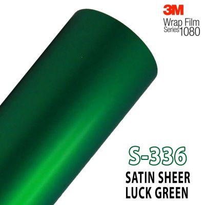 3M Wrap Film series 1080 สติ๊กเกอร์ติดรถแบบซาตินสีเขียว  (30cm.x152cm.)