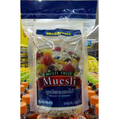 มูสลี่ มูสลี ผสมผลไม้ ตราแม็กกาแรต 500 กรัม ให้ทุกมื้อของคุณอุดมด้วยประโยชน์จากธัญพืช ผสมผลไม้แห้งหลากชนิด สามารถสร้างสรรค์เมนูได้หลากหลายตามความชอบ เติมนม หรือโยเกิร์ต ใช้ส่วนผสมที่มีคุณภาพ รสชาติดีเพื่อสุขภาพที่ดี