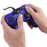 Miimall USB PC Gamepad Double Shock Joystick Controller for PC Laptop Desktop (Blue) - Intl