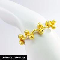 Inspire Jewelry ,สร้อยข้อมืองานDesign ลายเถาวัลย์ พิเศษพ่นทรายสวยงาม หุ้มทองแท้ 100% 24K ขนาด2บาท งานจิวเวลรี่ งานร้านทอง พร้อมถุงกำมะหยี่