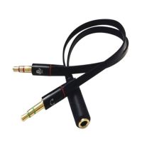 igootech Headphone Mic Audio Y Splitter Cable Female To Dual Male Adapter Converter Durable Convenient Practical Black