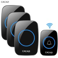 CACAZI Waterproof Wireless Doorbell 300M Remote CALL EU Plug smart Door Bell Chime 110v-220V 1 button 3 receiver