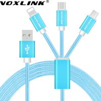 VOXLINK สายชาร์จ  Charging 3-in-1(สามารถชารต์ได้ถึง3แบบ iPhone/iPad,USB-C,micro USB)